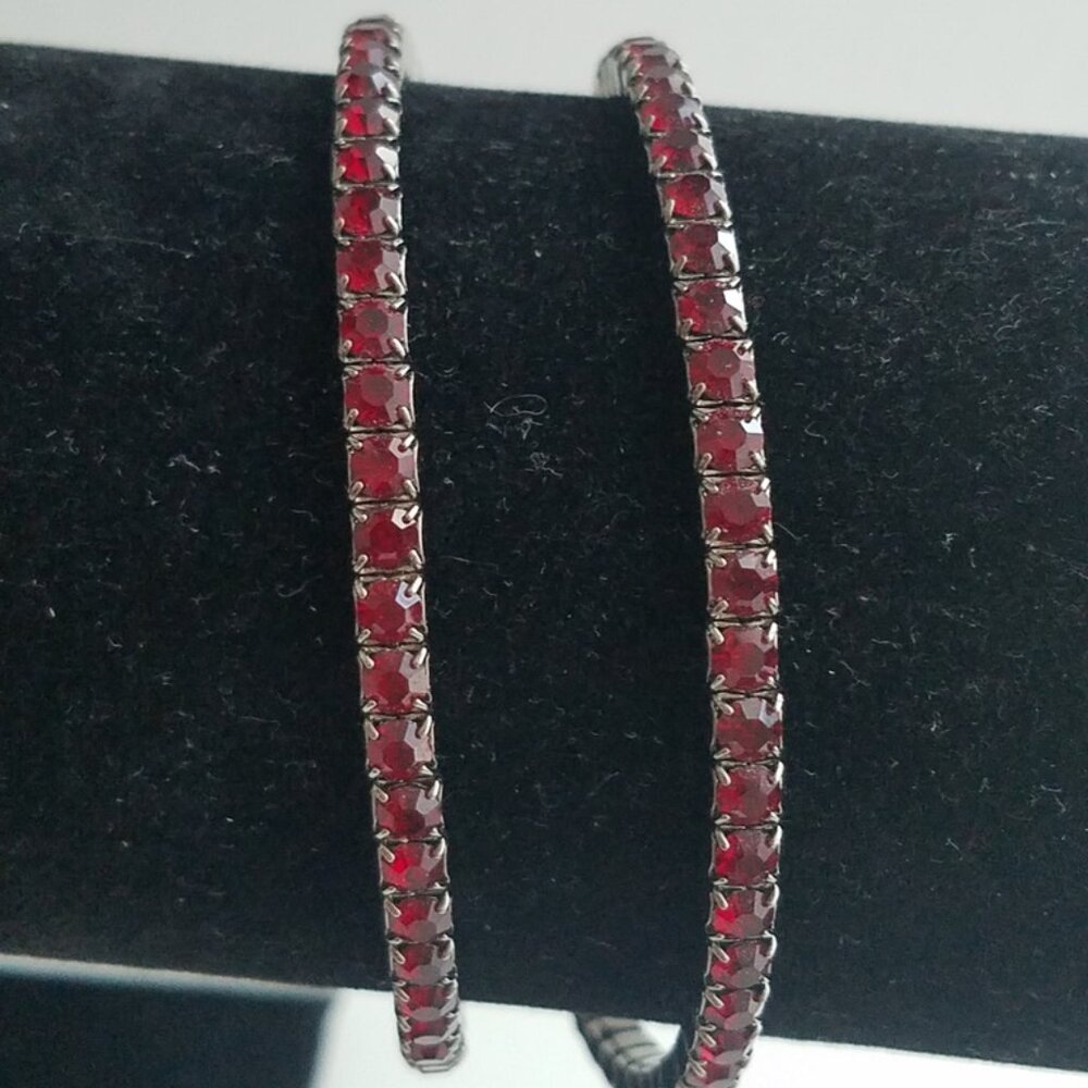 Ruby Red Rhinestone Bangle - Picture 11 of 12